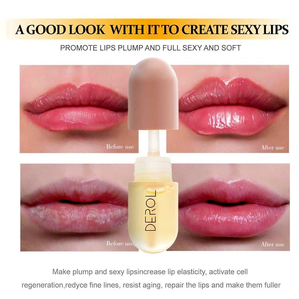 DEROL Lip Plumper Vafee, Natural Lip Plumper Lip Care Serum, Lip Enhancer Night